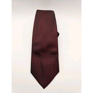 Alfani Red And Black Grid / Ceck Pattern Slim 3in Polly Tie Hand Made Vintage